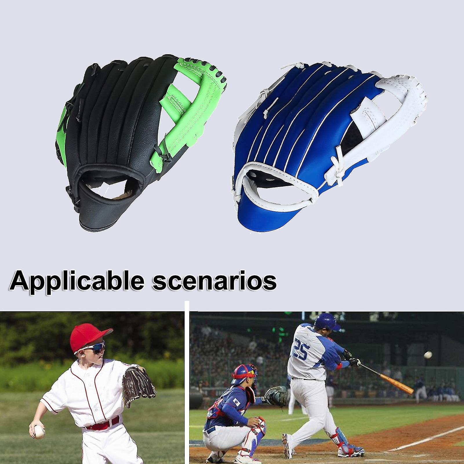 1st basebollhandske förtjockar stötsäker faux läder slagtålig softballhandske för ungdomar vuxna