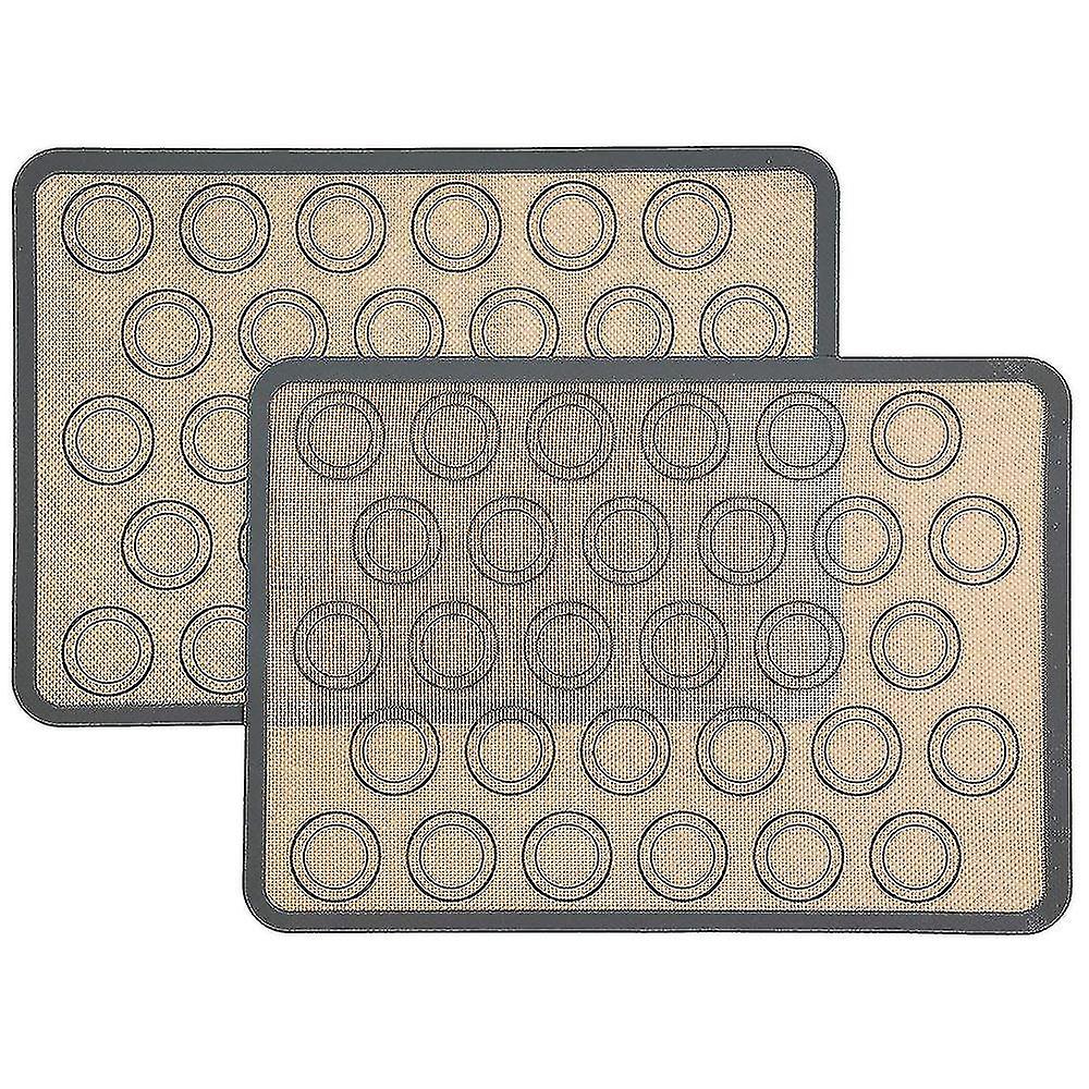 2pcs Silicone Baking Mats, Non-slip Washable Reusable Baking Tray, Heat-resistant Cooking Bakeware Mat