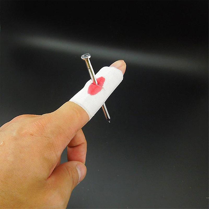 New Prank Joke Toy Fake Nail Through Finger Halloween Kids Gags Practical Jokes