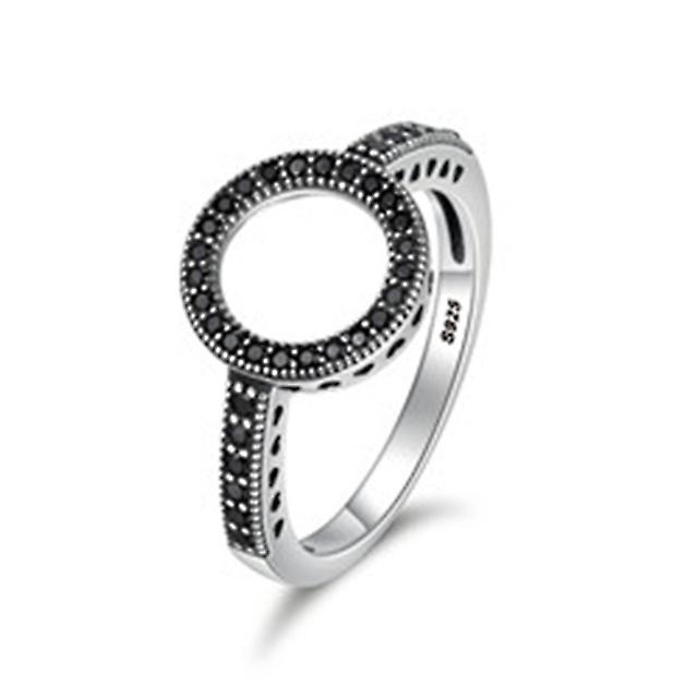 2 PCS Circle Diamond Halo Rings, Ring Size:8