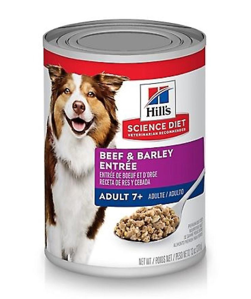 Hill's Science Diet 成人 7+ 牛肉和大麦块湿狗粮,1 罐,13 盎司。