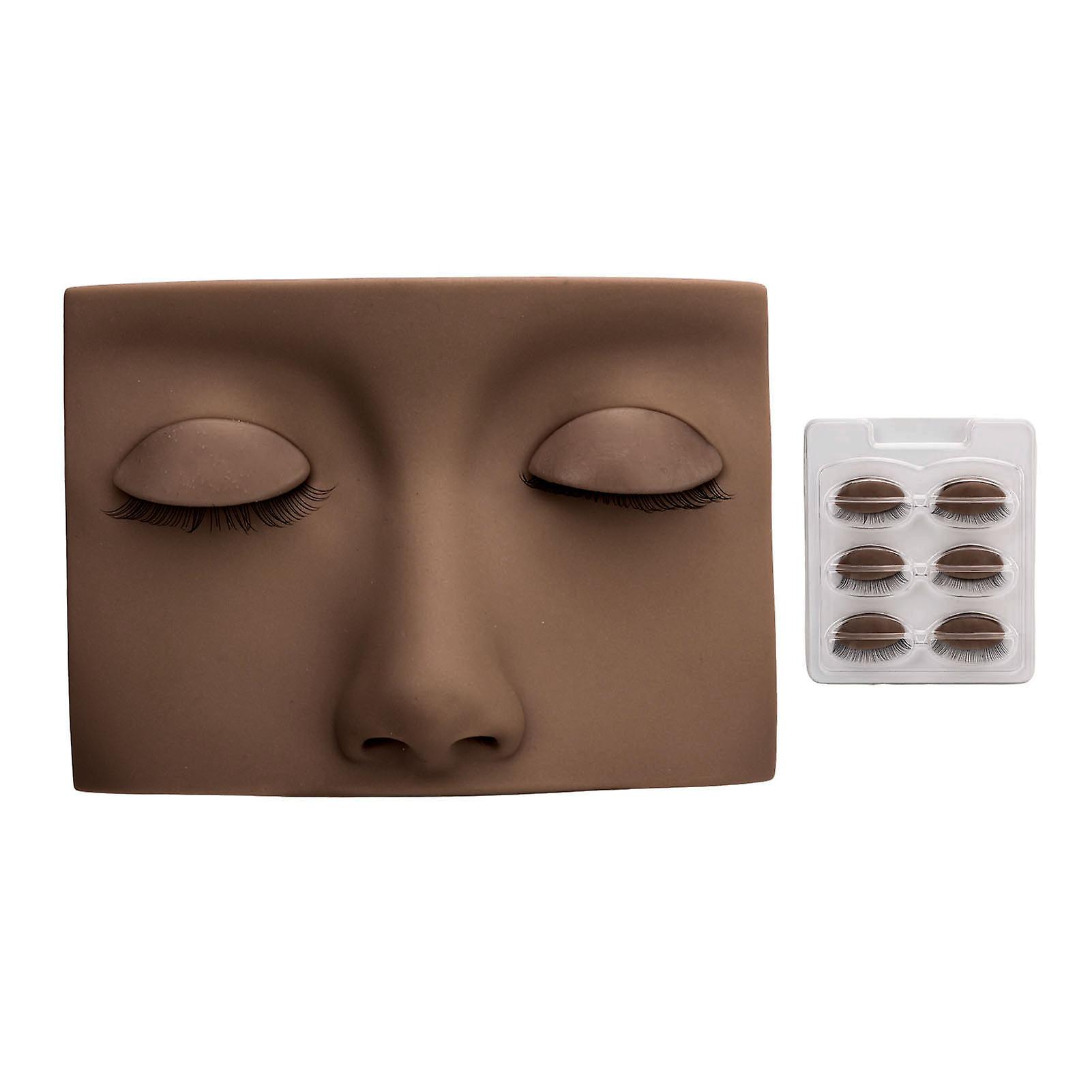 Lash Mannequin Head with 3 Pairs Replaceable Eyelid Silicone Eyelash Extension Practice Mannequin