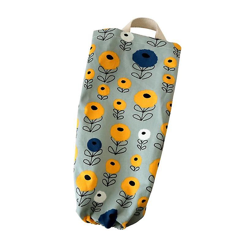 Flower Pattern Garbage Bag Storage Holder Collapsible Fabric Storage Dispenser Garbage Bag Organizer