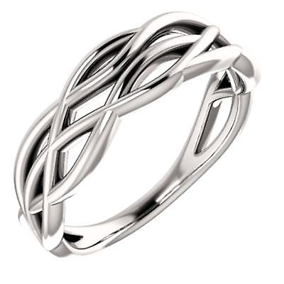 14k White Gold Polished Freeform Ring Size 6.5 Band Style-Ring for Women - 3.7 Grams