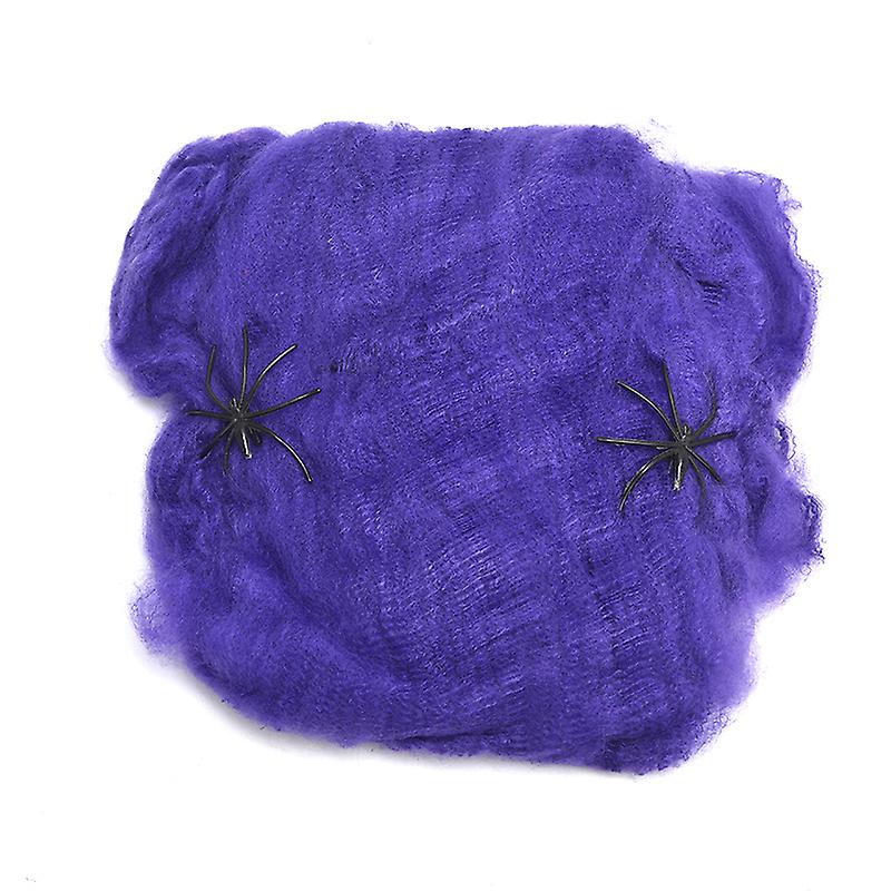 Halloween Spider Web With Spiders Stretchable Cobweb Horror Party Decoration