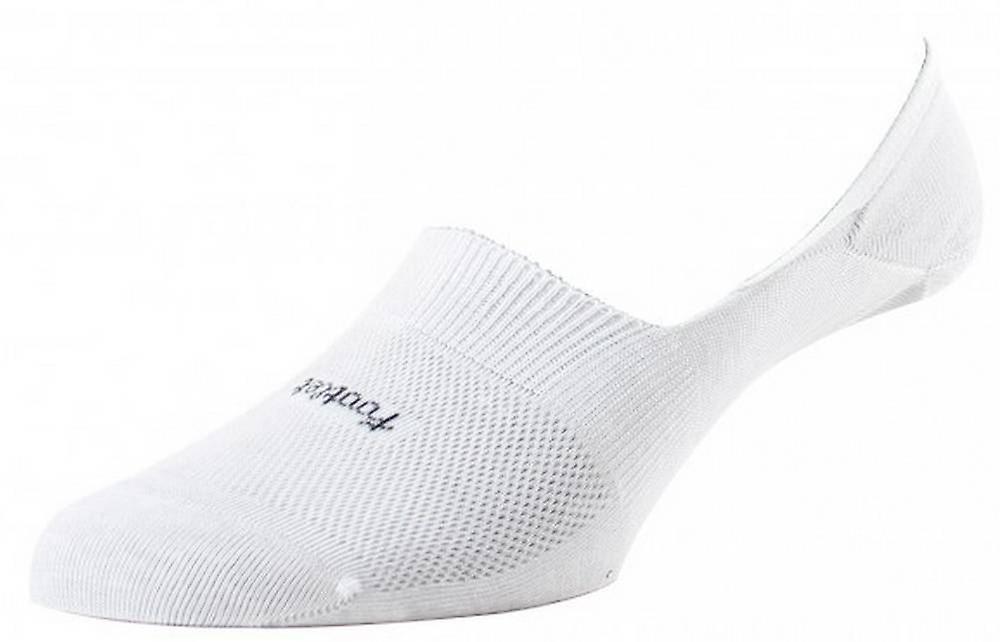 Pantherella Footlet egyptisk bomull sko Liner - vit