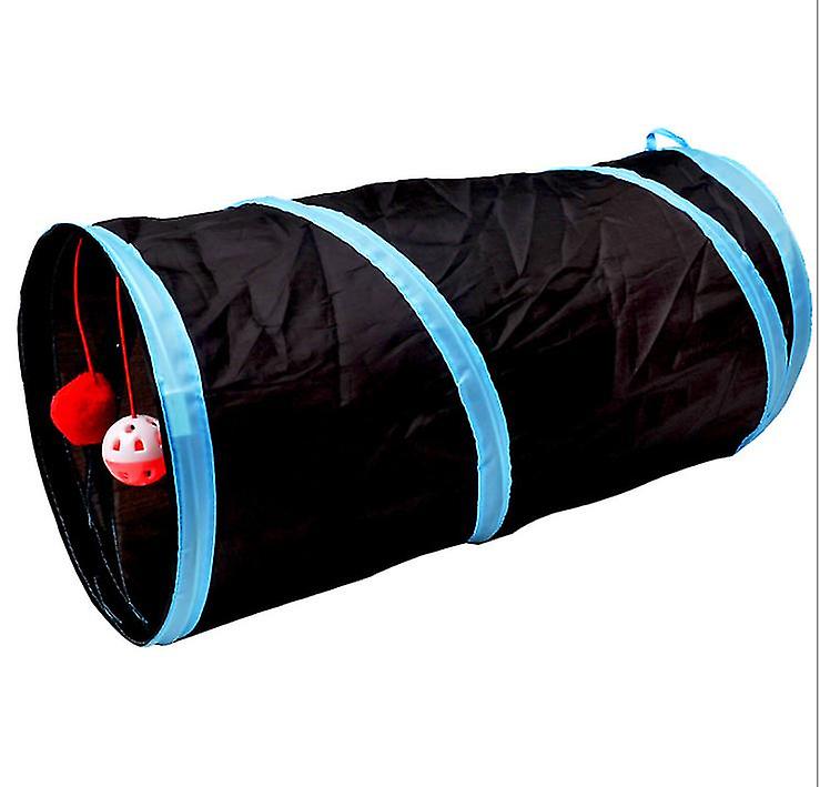 Black Collapsible Two-channel Cat Channel,cat Ringing Paper Funny Cat Toy Suit Az19792