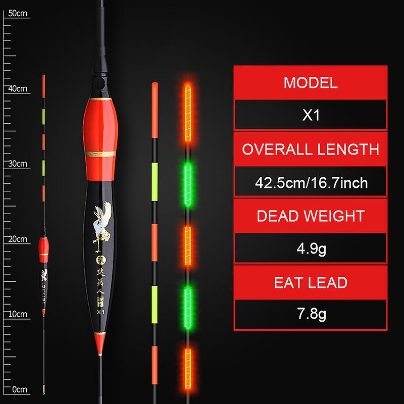 Electronic Luminous Fish Float Long Vertical Luminous Night Lighting Bobbers for Fishing Outdoor