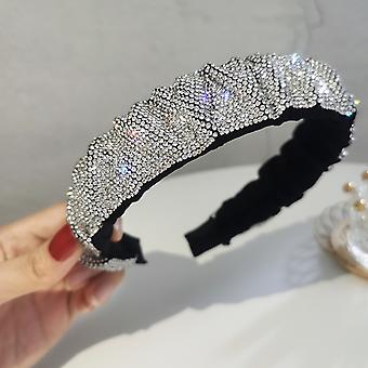 Strass breites Stirnband für Frauen Glänzende Haarbänder Pony Fest Juwelen Haarband Glitzer Haarschmuck Neu