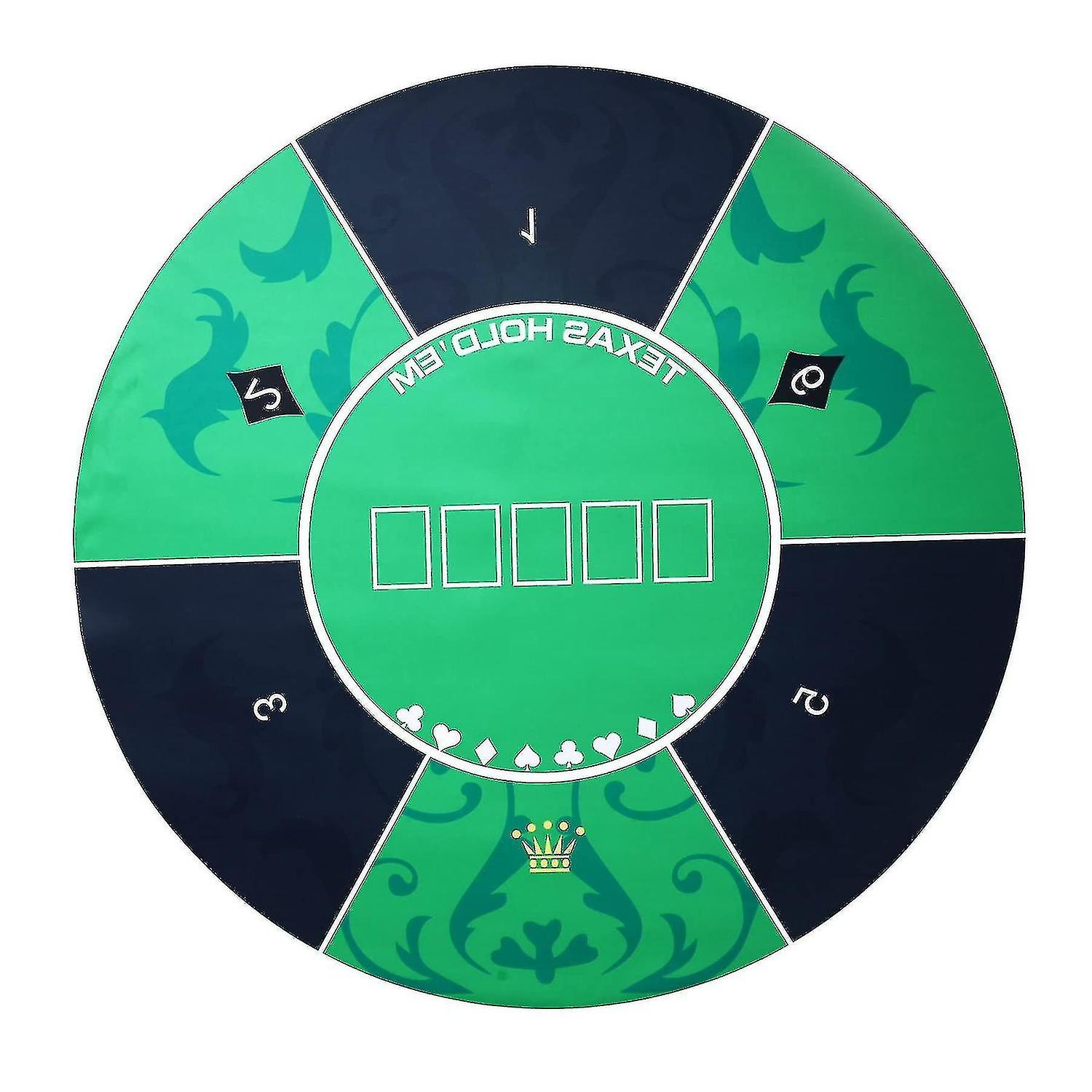 47 ' X 47 ' Portable Rubber Poker Table Top, Round, 8-person Game Layout Pad, With Backpack
