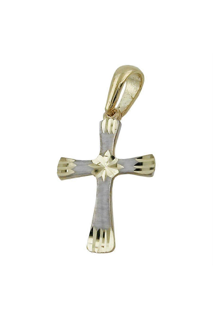 Pendant Cross Two Tone 9k Gold - Gl431296