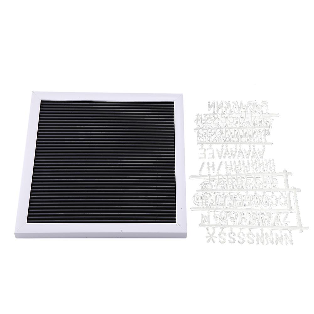 25cm*25cm Message Plastic Letter Board Sign Changeable Letters Numbers Room Decor (White Frame)