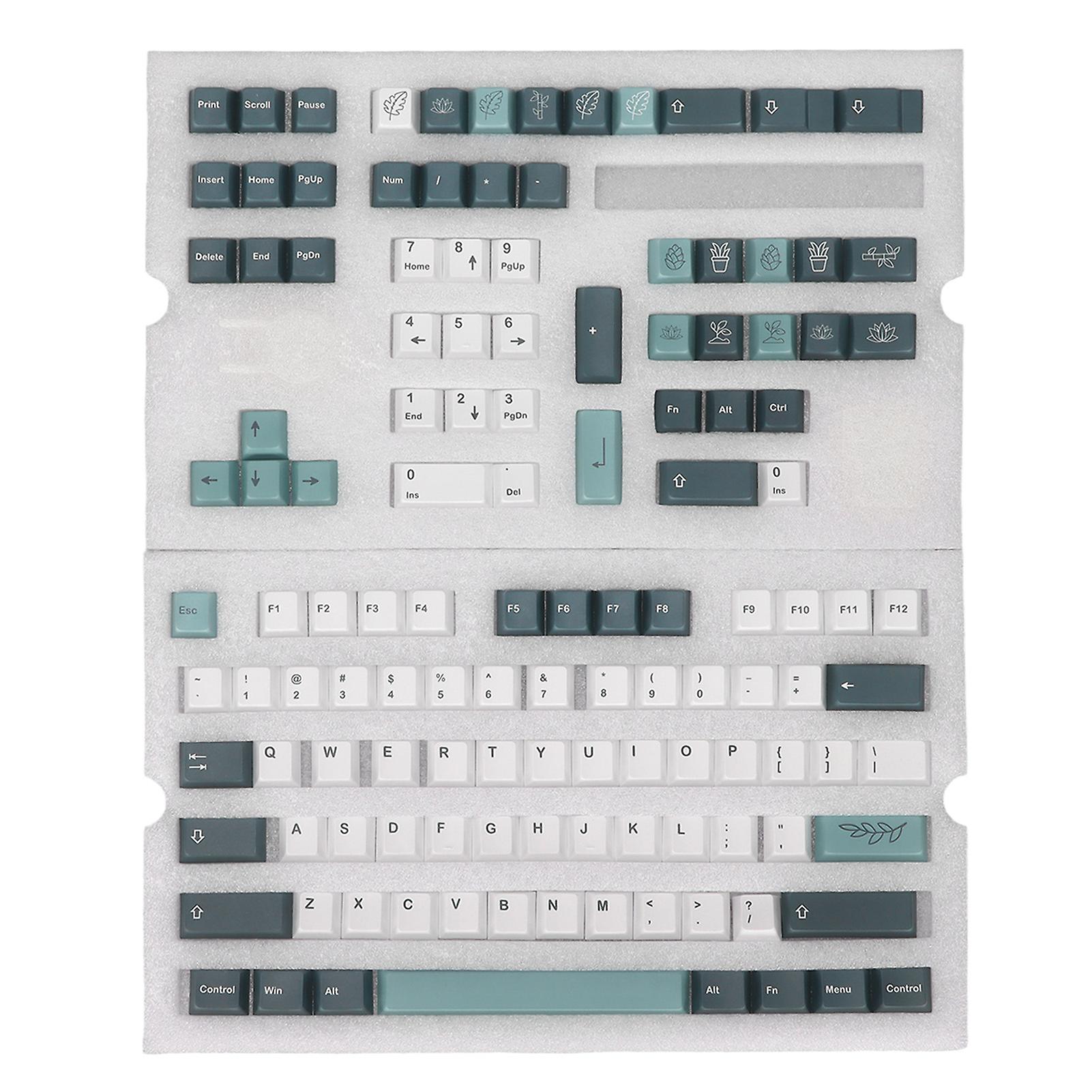 Mechanical Keyboard Keycap 128 Key PBT Keycap Set Contrasting Colors Style for DIY Replacement Keyboard Accessories