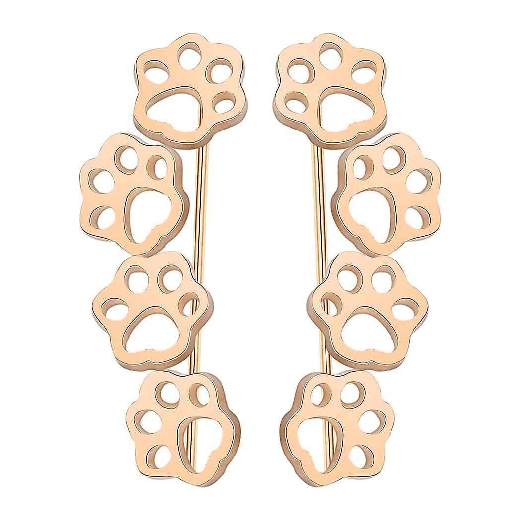 Gold Paw Pattern Earrings Stud