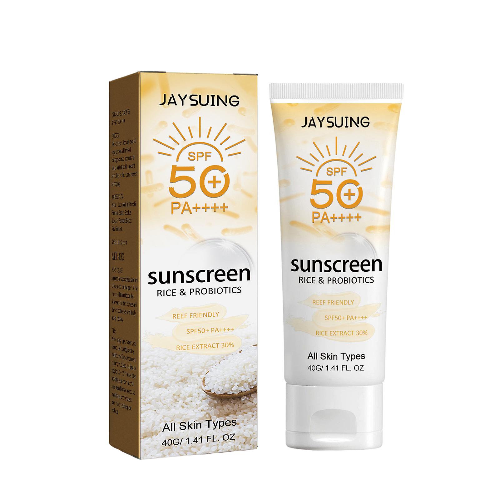 50ml Sunscreen Cream for Face Non-Sticky Brighten UV Protection Lotion for Beach