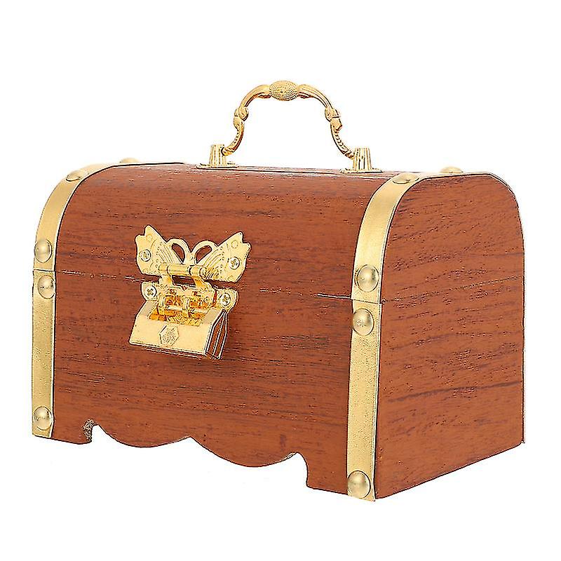 1pcs Wood Coin Case With Lock