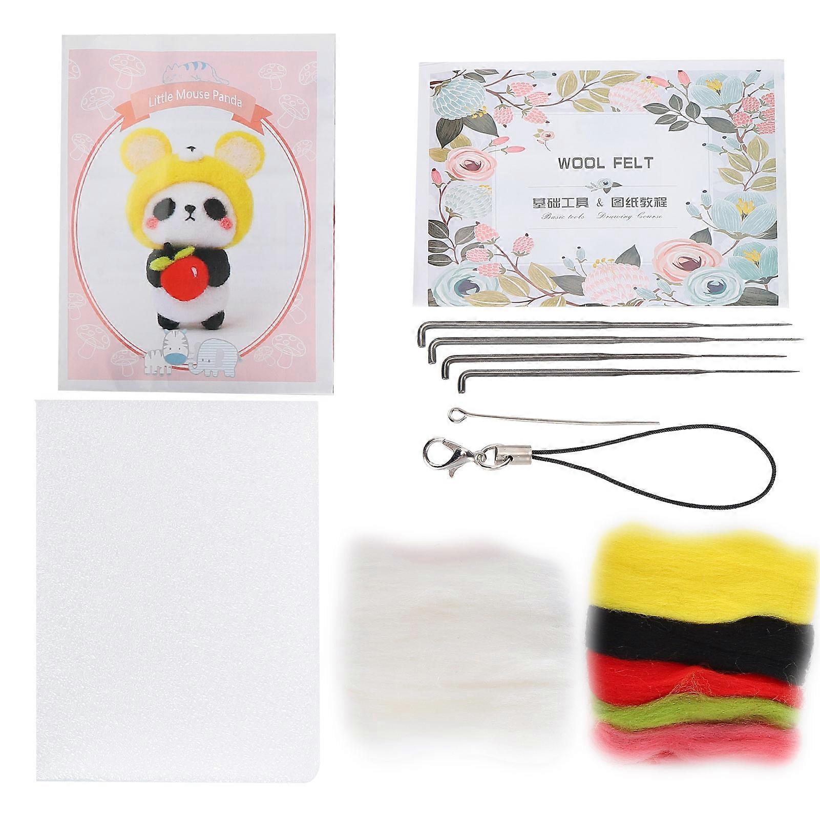 Needle Felting Kit Wool Felting Supplies Animal Plush Doll Toy Diy Making Material124# Little Mouse