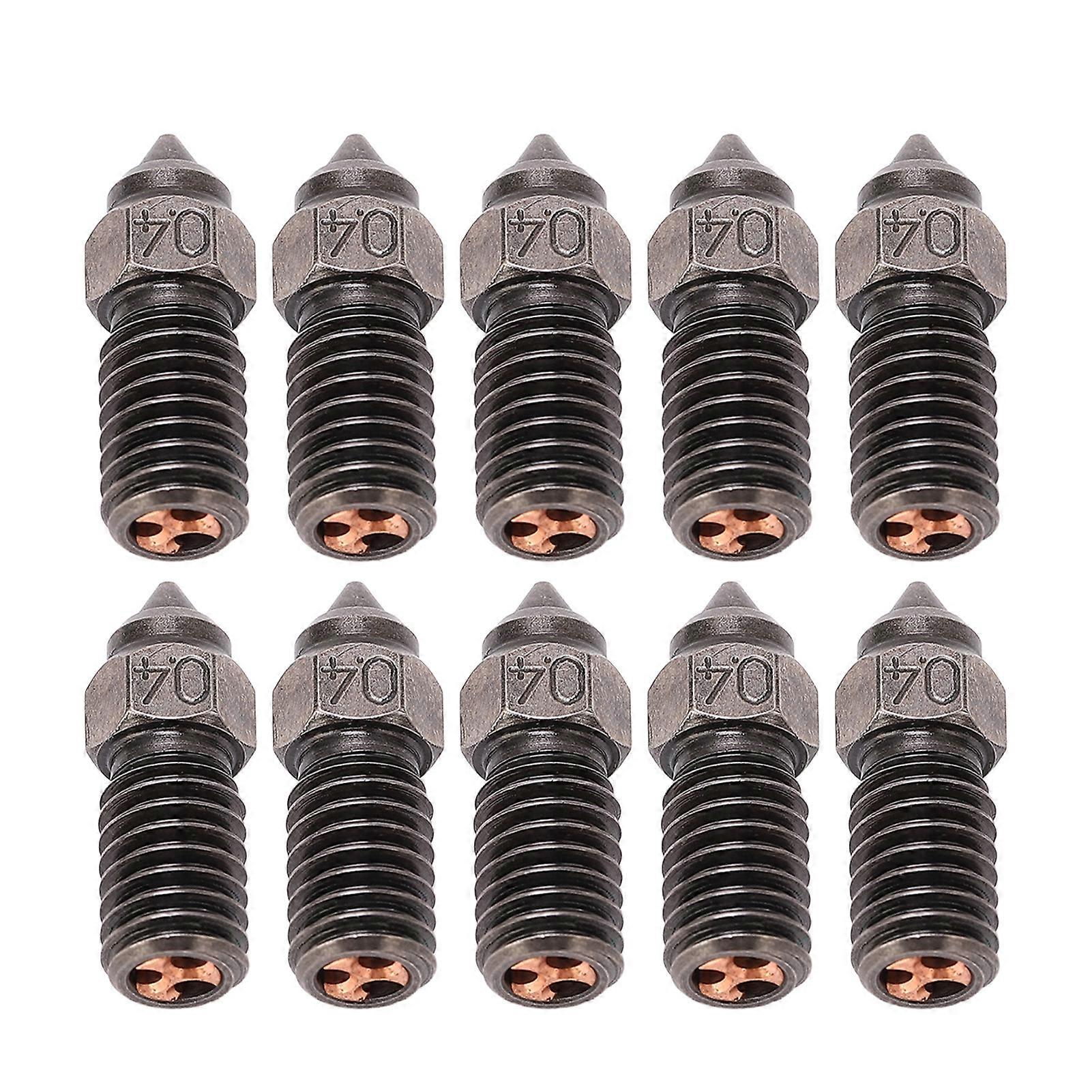10PCS 0,4 mm Extruderdüsen High-Flow-Hot-End-gehärtete Stahldüse Ersatz für Neptune 3D-Drucker
