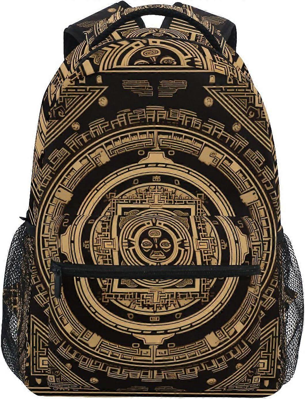 Mandala Aztec Flower Boho Zaini Neri per Ragazze Ragazzi Zaino Scolastico Bambini Borse Scolastiche Studente Leggero Elementare 3 ° 4 ° 5 ° Grado Spalla Ba