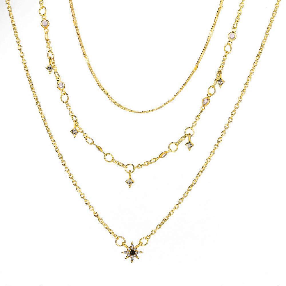 Bohemia Layered Collana Choker Set di Gioielli 3 Pz Oro