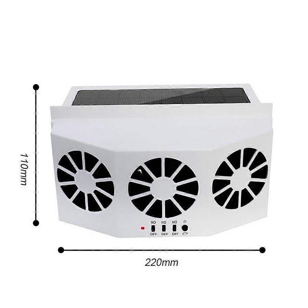 LBQ Solar Powered Car Fan 2.4V Auto Cooler Fan Coolin Ventilator Energy Saving Car Window Exhaust Fan 3 Cooler Circulation Fan