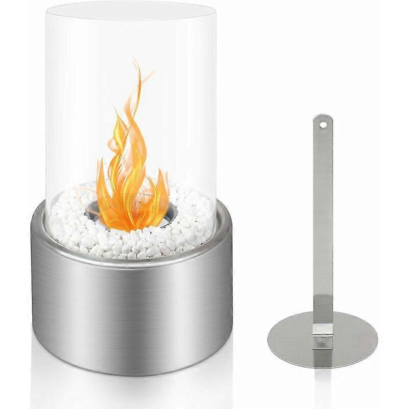 Ethanol Table Fireplace, 16.5 x 16.5 x 27.5 cm, Silver