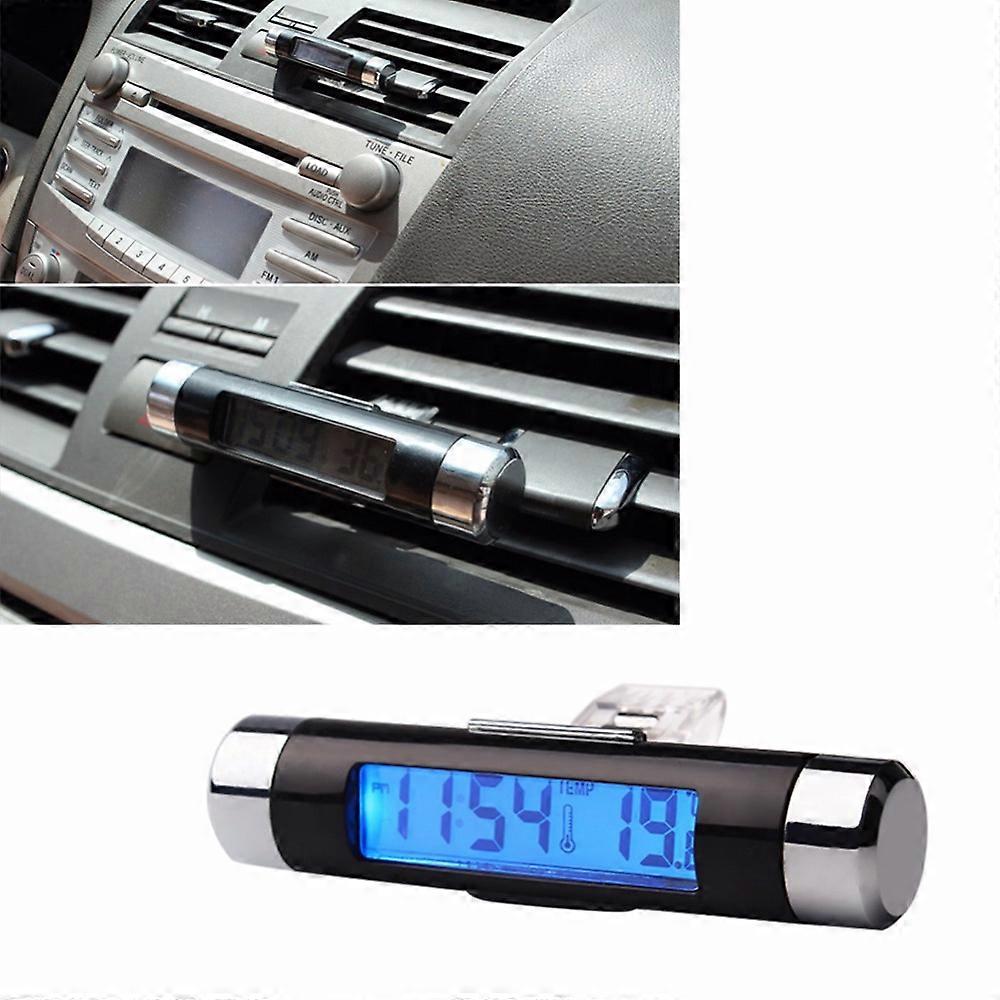 2 In 1 Car Digital Clock Temperature Display Electronic Thermometer Auto Electronic Clock Led Backlight Digital Display