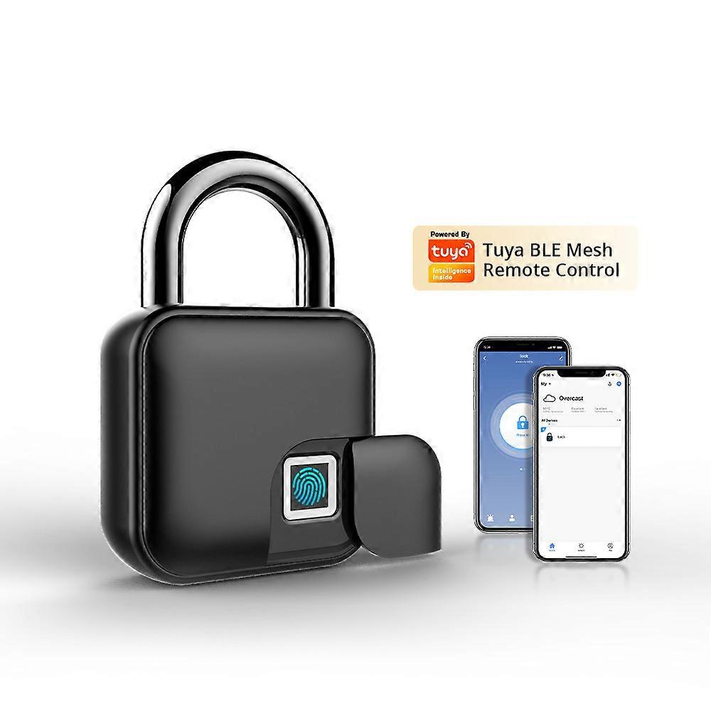 Tuya Smart Door Lock Security Keyless Fingerprint Smart Padlock Usb Rechargeable Home Luggage Case Bag Lock