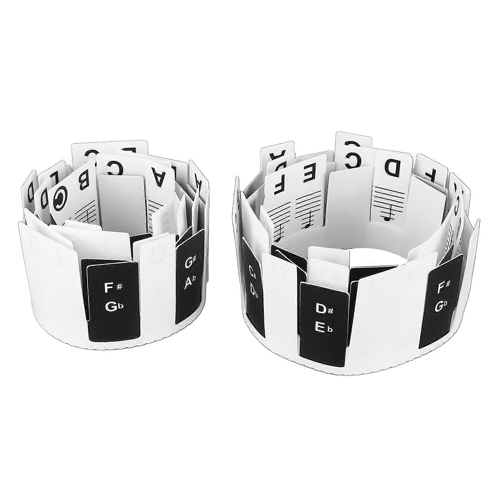 2 Set Piano Keyboard Sticker Pvc Clear Print Removable 88 Key Piano Sticker For Beginner Kids