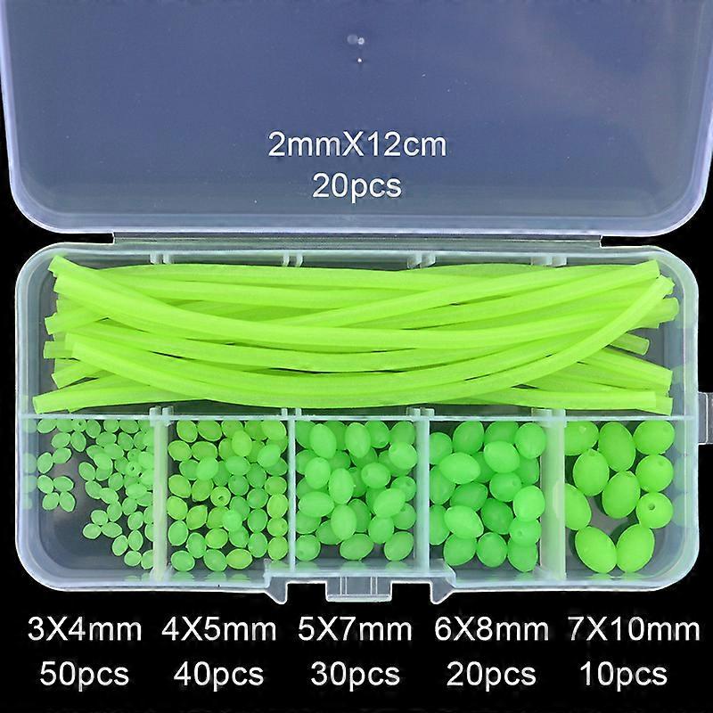 170pcs Hochseefischen Gummischlauch Set Kunststoffperlen Dreifachhaken Köder