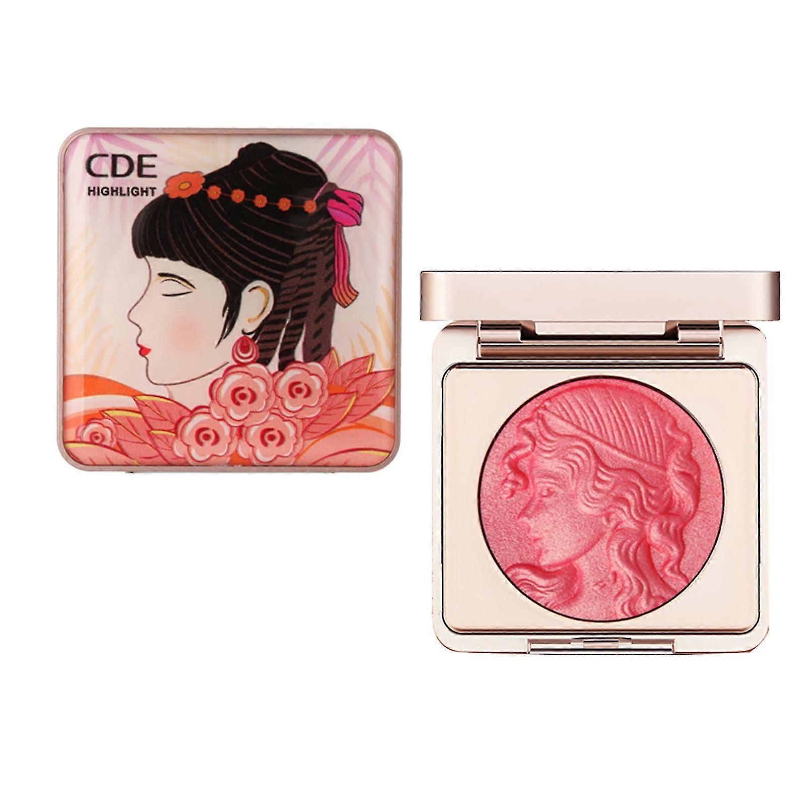 Embossed Smooth Powder Blush Palette for Cheeks, Rulobral Embossed Girl Blush