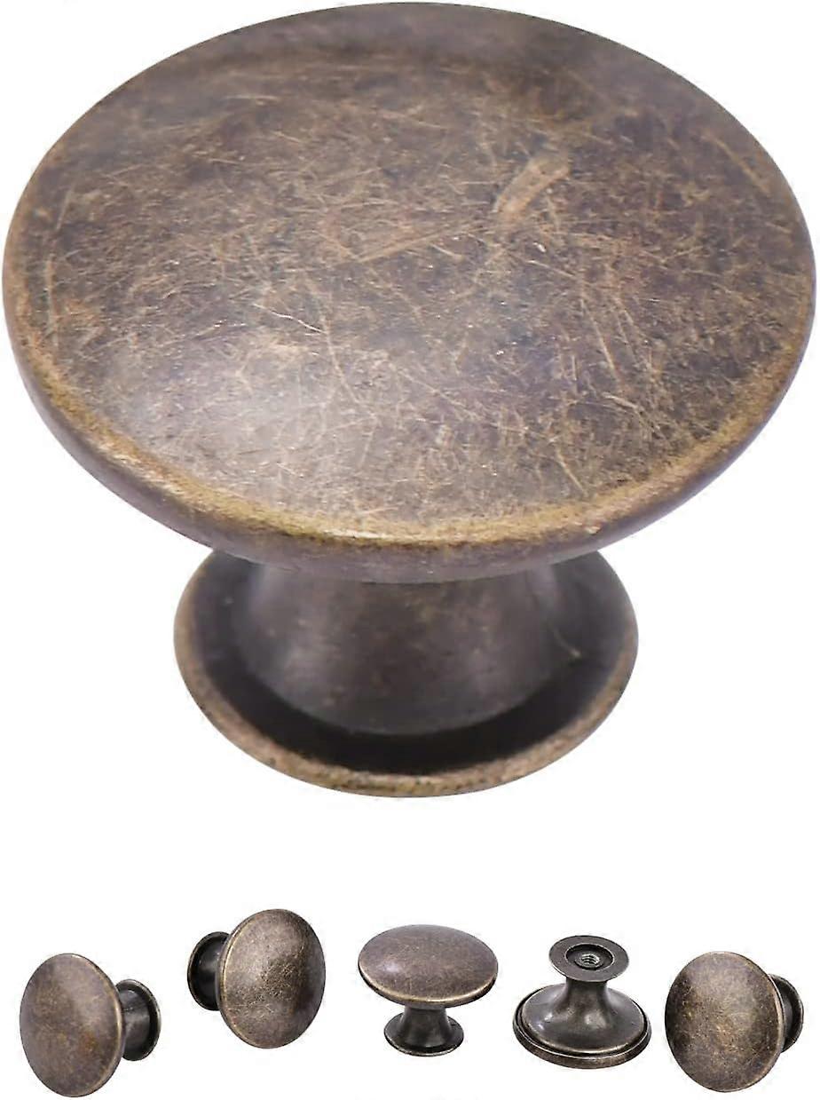 16 Pack Kitchen Cabinet Knobs Dresser Knobs Drawer Knobs Handles, Round Drawer Pulls with Screws, Antique Brass, 3cm Diameter Cabinet Door Bathro