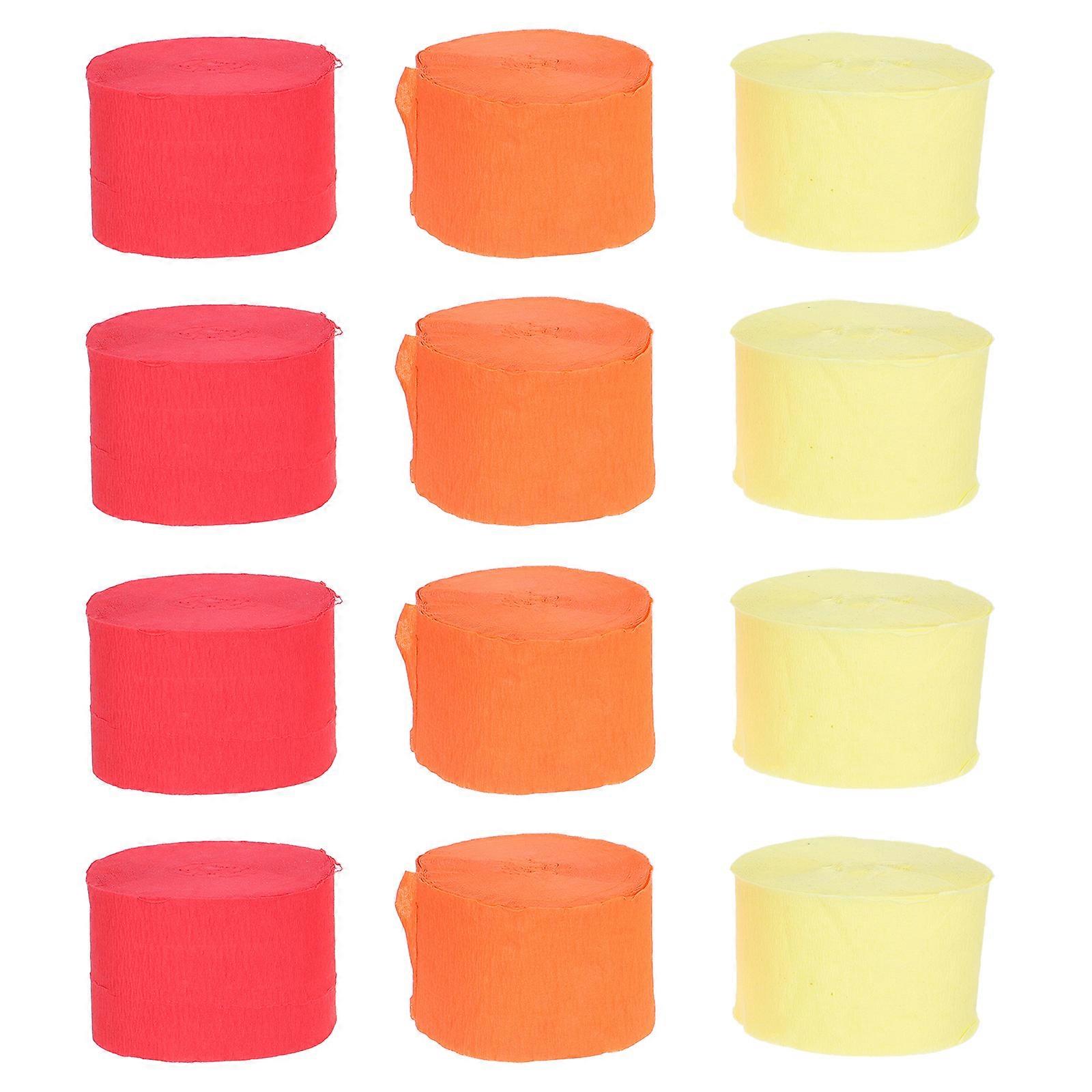 12 Rolls Autumn Day Crepe Paper Decor Ribbon Paper Roll Party Paper Streamer