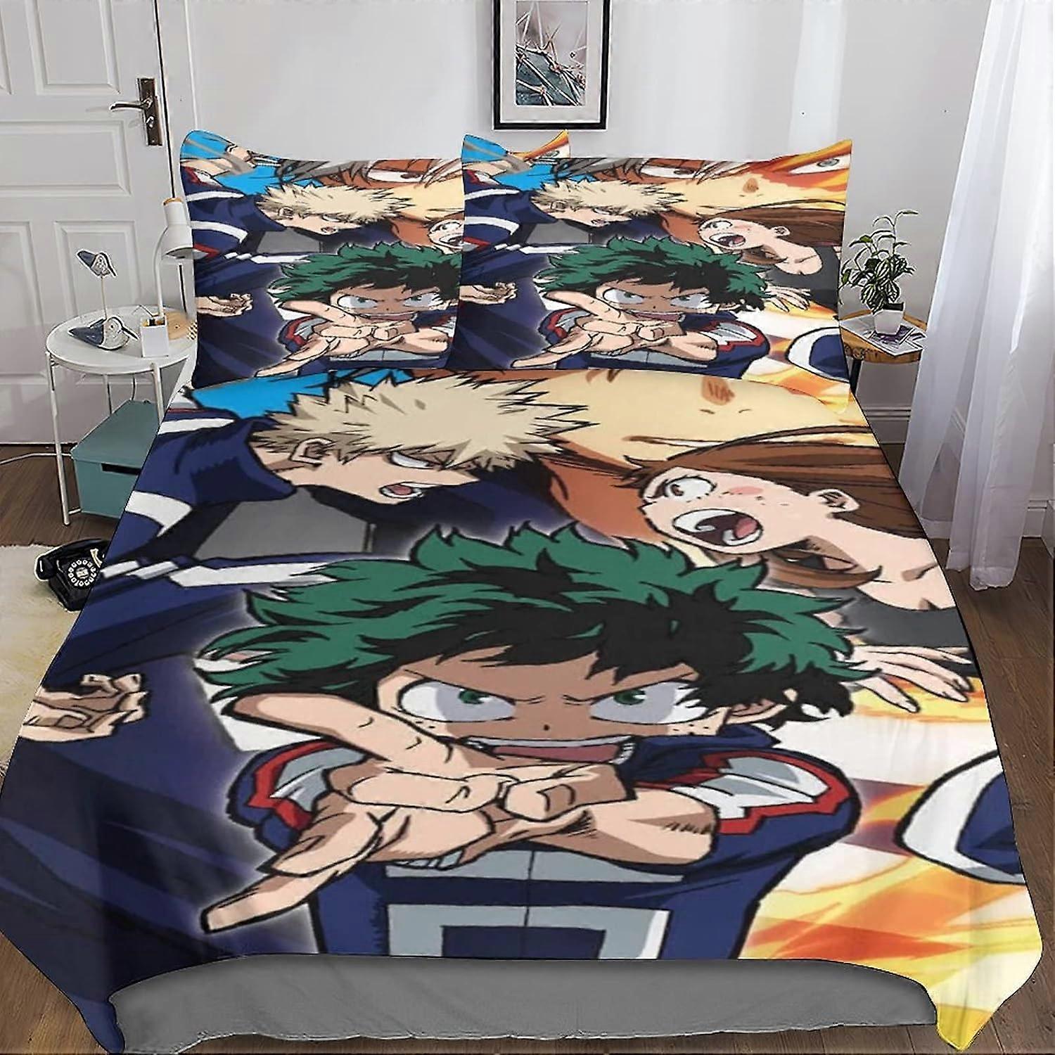 Poszwa na kołdrę z mikrofibry My Hero Academy, dla dorosłych i dzieci My Hero Academia Pościel Pościel Pościel Zestaw poszewek na kołdrę D Poszewka na poduszkę 135 * 200 CM