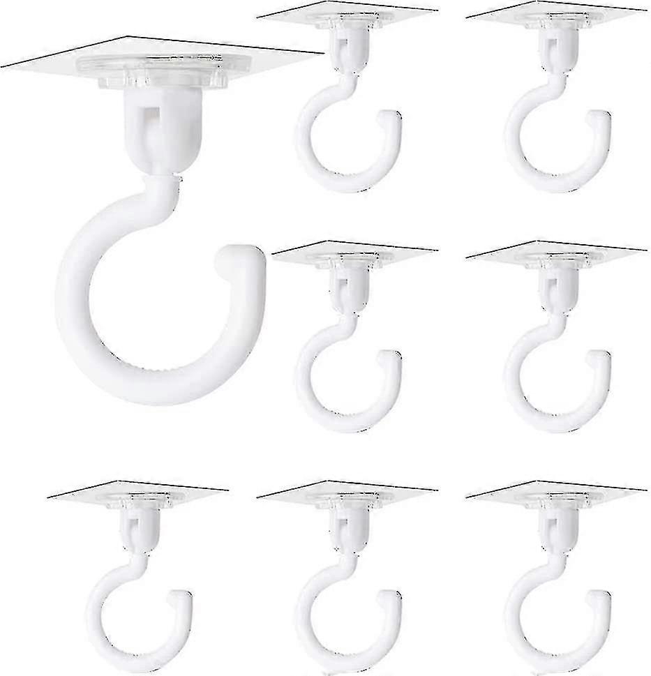 8-Pack Clear Self-Adhesive Hooks 360 Degree Swivel Hooks