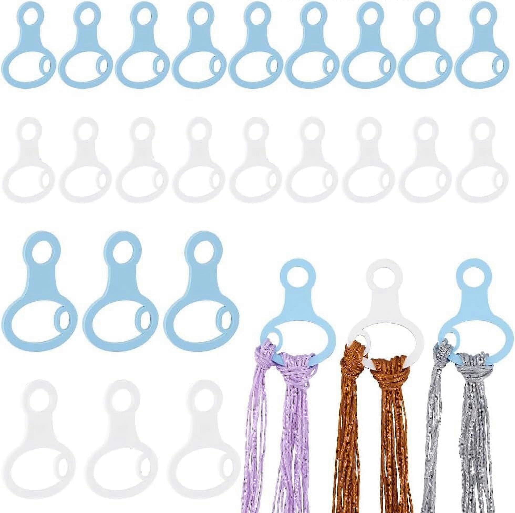 30pcs Acrylic Floss Drops Embroidery Floss Organizers Bottle Opener Shape Slim Floss Bobbins Thread Storage Cross Stitch Thread Bobbins