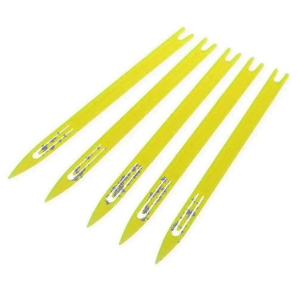 Lot de 5 aiguilles de réparation pour filets de pêche en plastique jaune, 2#