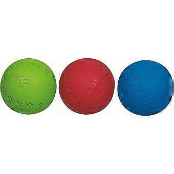 rubber ball with paddles pattern dog toy
