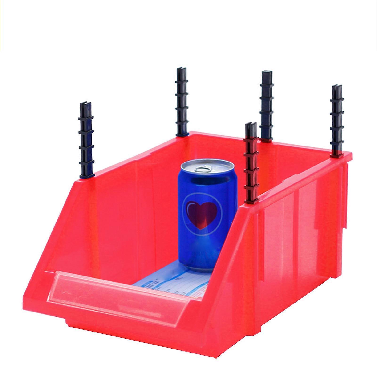 Work Bin HDPE Thicken Combined Type Durable Hanging Stacking Containers for Store Spare Parts Electronic ComponentsRed 155x107x74 No Labels Cover