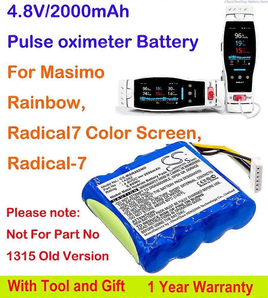 CS 2000mAh Pulse oximeter Battery B11588  AMED3404 For Masimo Rainbow  Radical-7  Radical7 Color Screen  Radical 7