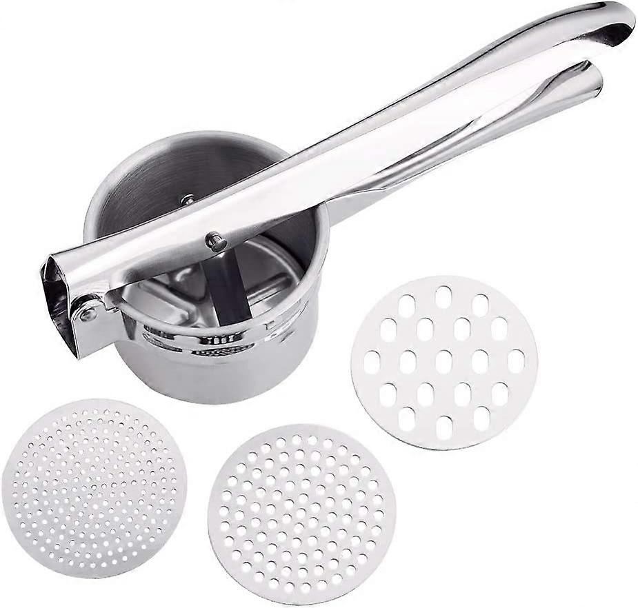 Multifunction Professional Potato Masher with 3 Interchangeable Discs