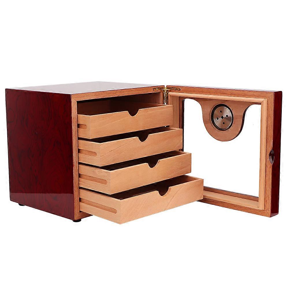 Zigarren-Humidor Aus Zedernholz – Für 5–30 Zigarren, Mit Leder-Ummantelung, Hygrometer & Befeuchtungssystem, Inkl. Geschenkbox