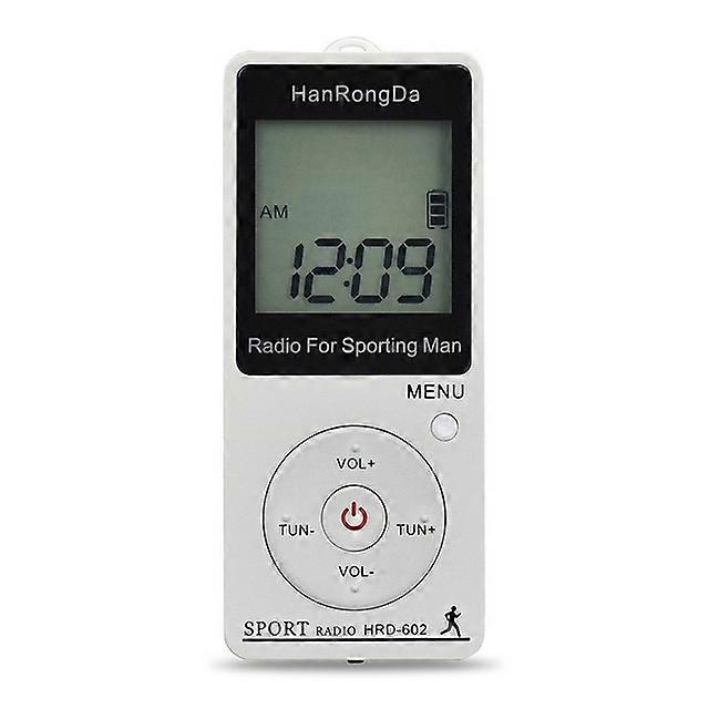 Pocket Radio AM FM Mini Radio LED Display with Pedometer Headphones Digital Tuning Portable Sports Radio for Running Walking