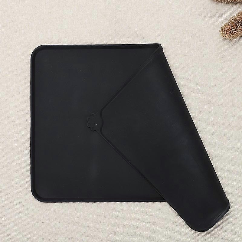 2025,Pet Feeding Mat,Non Slip Waterproof Bowl Mat for Dog and Cat,47 x 30 cm,Black