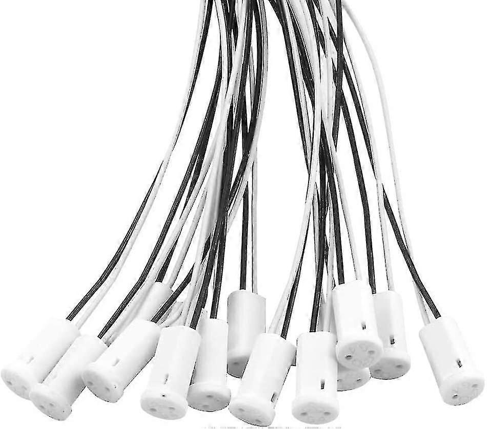 25 חלקים G4 מחזיק נורה שקעי מנורה בסיס קרמי עם חוט טפלון 20 ס"מ G4 שקעי הלוגן עבור מנורות הלוגן קוורץ ליבון מנורת הוביל