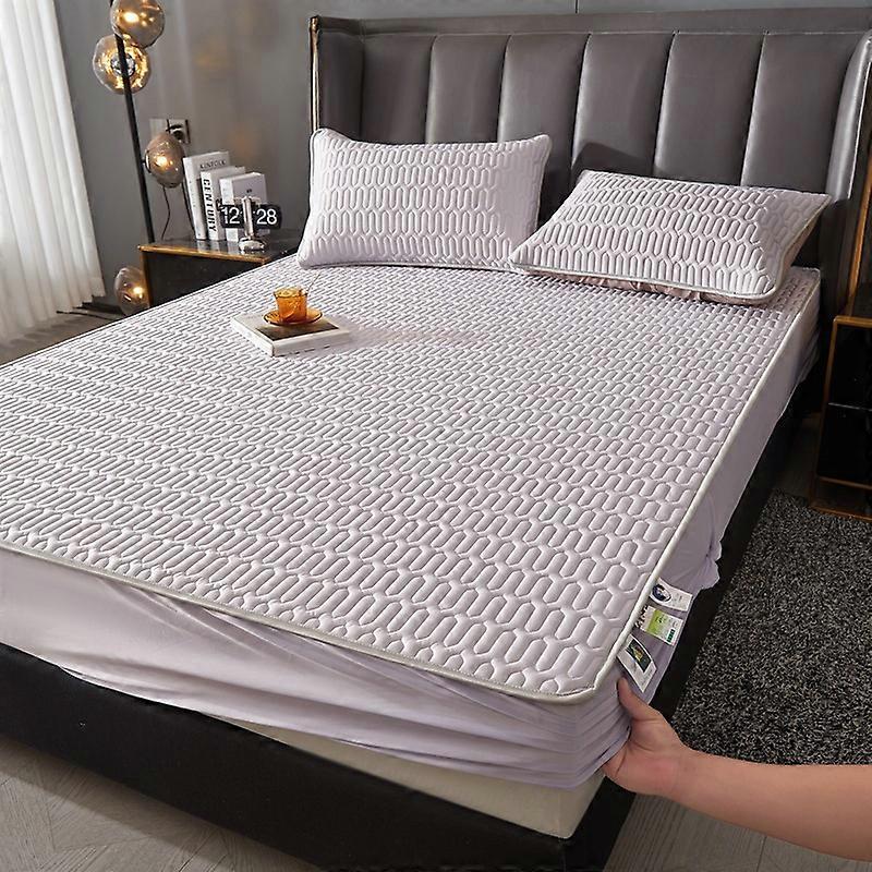 bed set,Summer Mattress Style Latex Mat Three-piece Non-slip Cool Ice Silk Mat Foldable Soft Mat