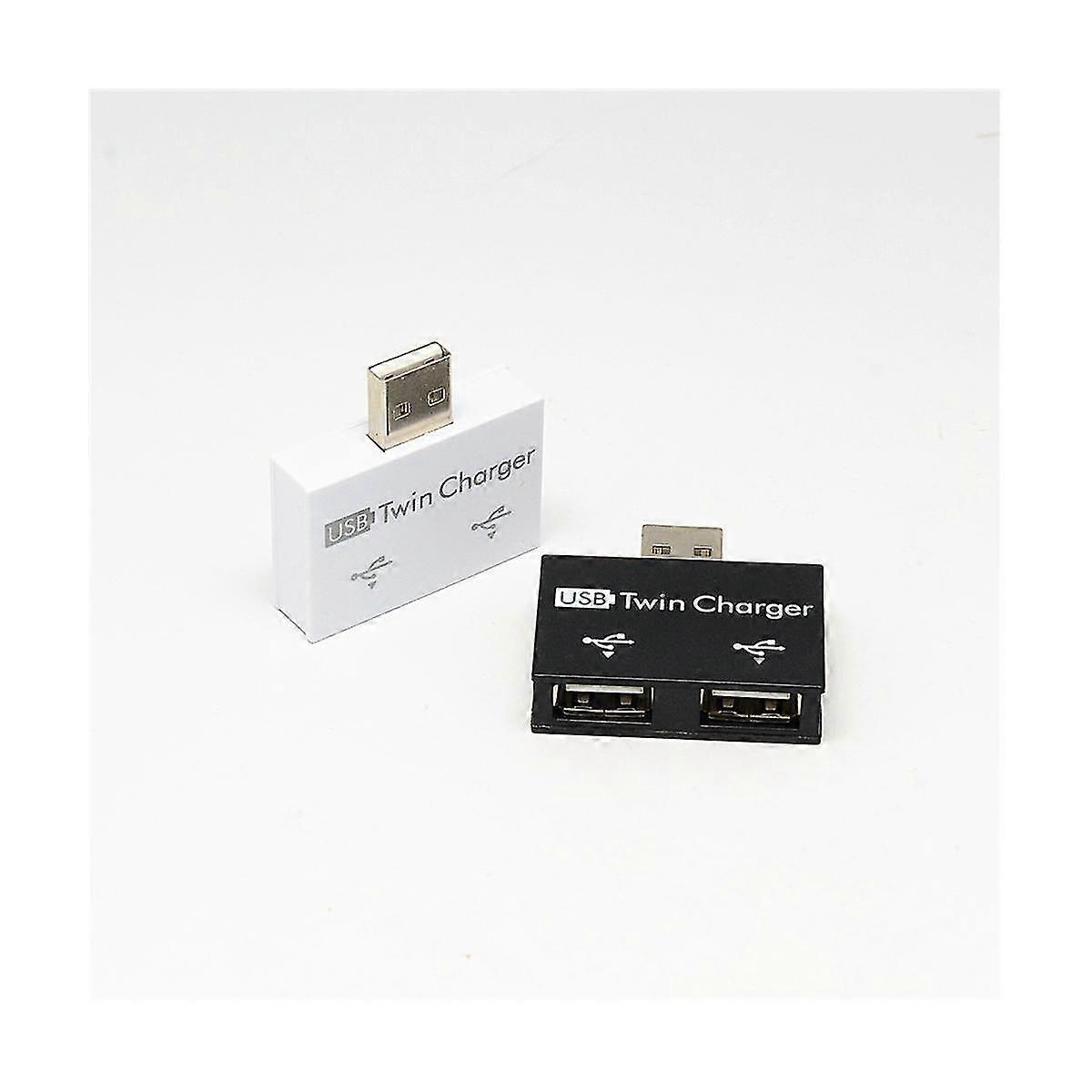 Portable Mini USB Hub To 2 Port Charger Hub Adapter USB Splitter Dual USB Charging Extender for Pho