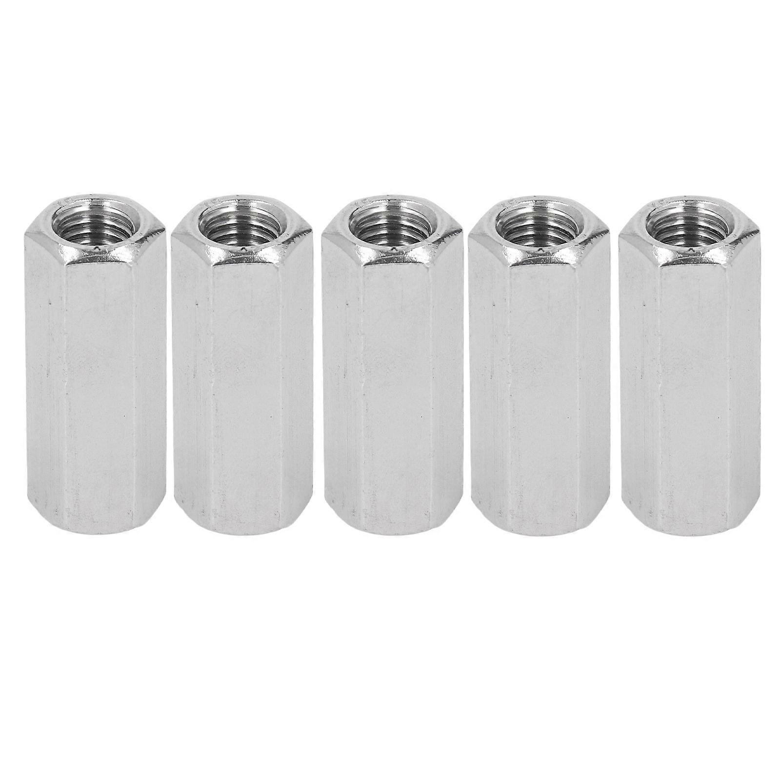 5PCS Hex Coupling Nuts 304 Stainless Steel Thread Connection Nut for Bolt Stud Machine Screws
