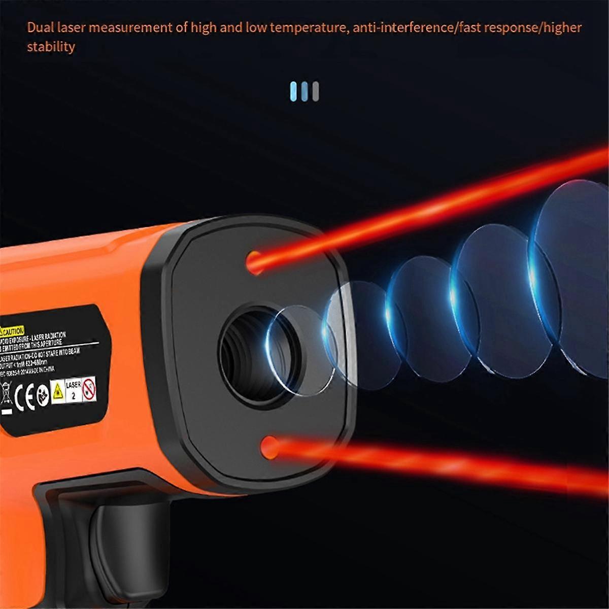 IR05A Digital Infrared Thermometer Color Screen High Temperature Meter Non-Contact Pyrometer Outdoor Thermometer