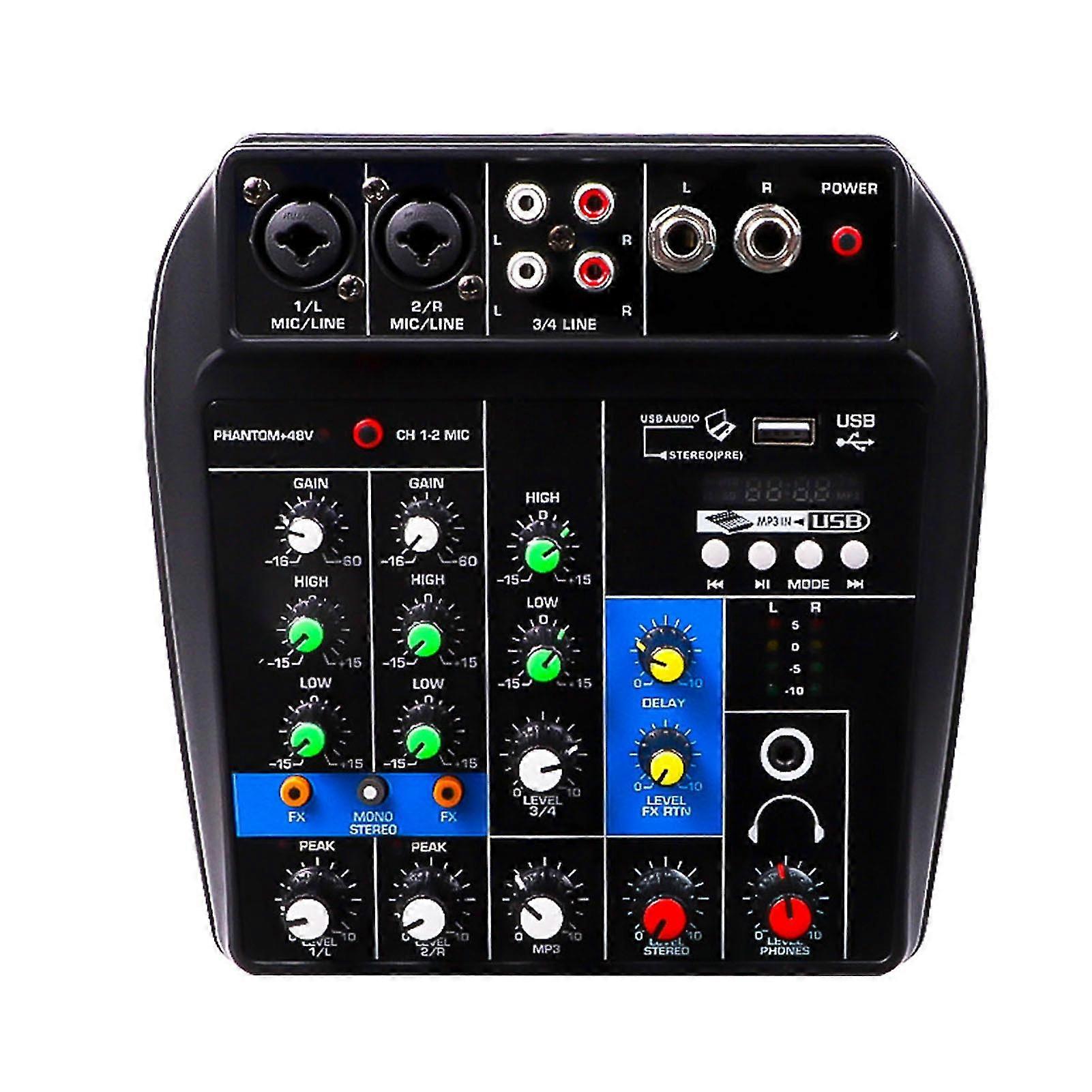 sound mixing console 4 channels desk system interface bluetooth-compatible music recording equipment